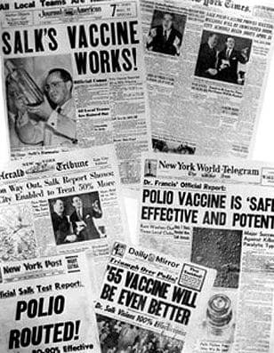 Announcement of polio vaccine success